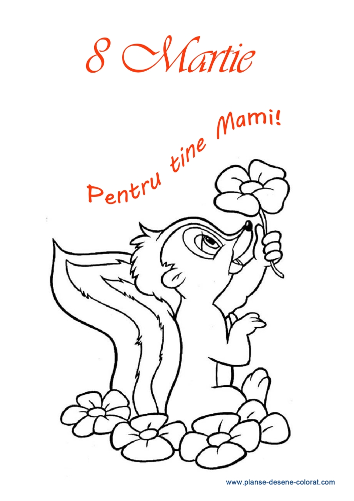 desene de colorat floare daruita mamei